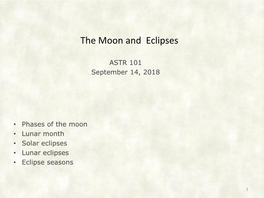 The Moon and Eclipses