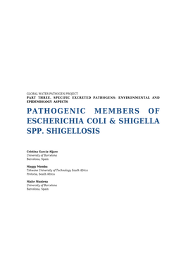 Pathogenic Members of Escherichia Coli & Shigella