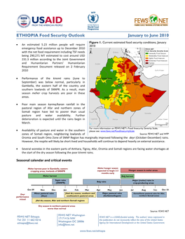 ETHIOPIA Food Security Outlook January to June 2010