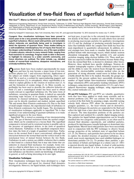 Visualization of Two-Fluid Flows of Superfluid Helium-4 SPECIAL FEATURE