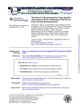 Early During Myelomagenesis Alterations in DNA Methylation That