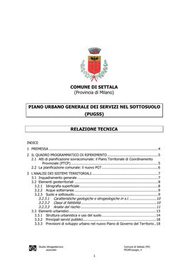 COMUNE DI SETTALA (Provincia Di Milano) PIANO URBANO