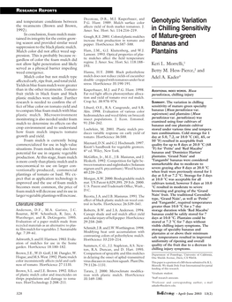 Genotypic Variation in Chilling Sensitivity of Mature-Green