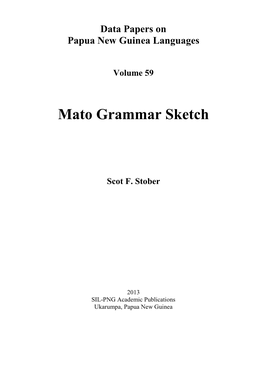 Mato Grammar Sketch