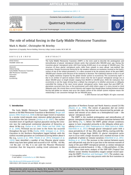 The Role of Orbital Forcing in the Early Middle Pleistocene Transition