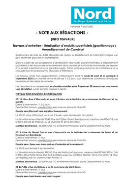 Note Aux Rédactions