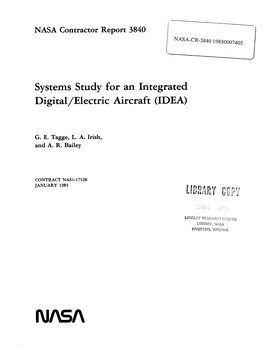 Systems Study for an Integrated Digital/Electric Aircraft (IDEA)