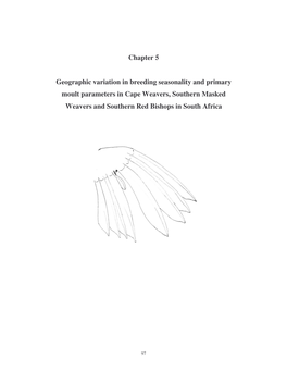 Geographic Variation in Breeding Seasonality and Primary Moult Parameters in Cape Weavers, Southern Masked Weavers and Southern Red Bishops in South Africa