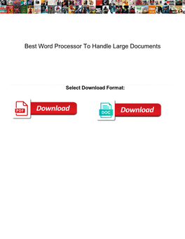 Best Word Processor to Handle Large Documents