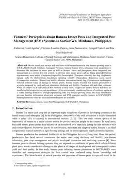 Farmers' Perceptions About Banana Insect Pests And