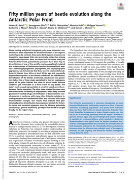 Fifty Million Years of Beetle Evolution Along the Antarctic Polar Front