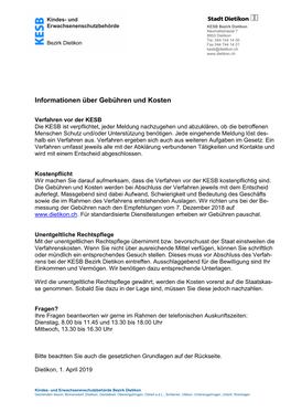 Informationen Über Gebühren Und Kosten