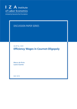 Efficiency Wages in Cournot-Oligopoly