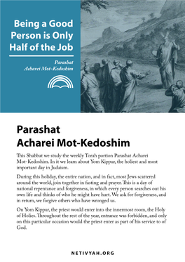 Parashat Acharei Mot-Kedoshim