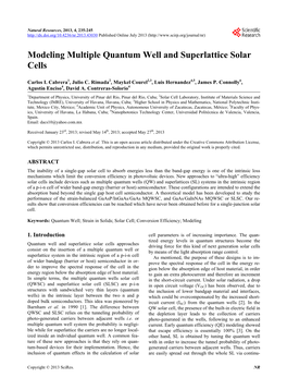 Modeling Multiple Quantum Well and Superlattice Solar Cells