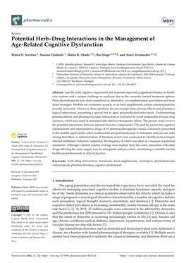 Potential Herb–Drug Interactions in the Management of Age-Related Cognitive Dysfunction