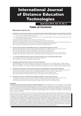 International Journal of Distance Education Technologies