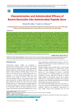 Characterization and Antimicrobial Efficacy of Bovine Dermcidin-Like Antimicrobial Peptide Gene