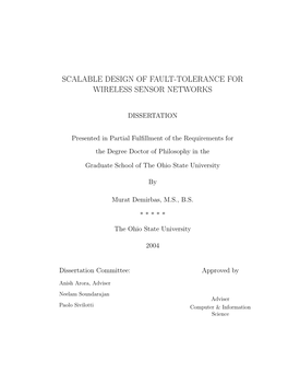 Scalable Design of Fault-Tolerance for Wireless Sensor Networks