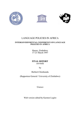 Intergovernmental Conference on Language Policies in Africa