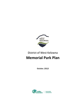 Memorial Park Plan