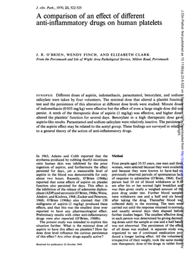 A Comparison of an Effect of Different Anti-Inflammatory Drugs on Human Platelets