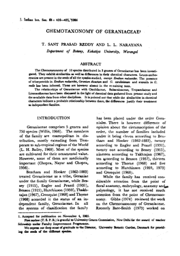 Chemotaxonomy of Geraniaceae^