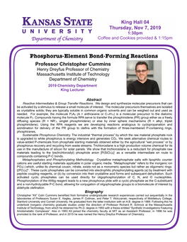 Phosphorus-Element Bond-Forming Reactions