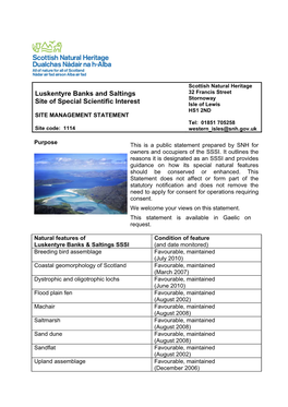Luskentyre Banks and Saltings Site of Special Scientific Interest