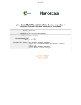 Large Tunability in the Mechanical and Thermal Properties of Carbon Nanotube-Fullerene Hierarchical Monoliths