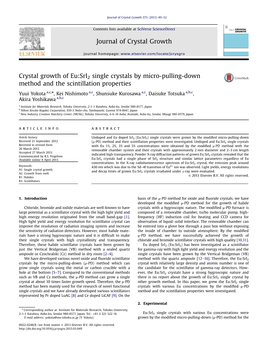 Crystal Growth of Eu:Sri2 Single Crystals by Micro-Pulling-Down Method and the Scintillation Properties