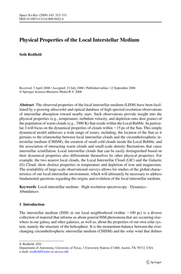 Physical Properties of the Local Interstellar Medium