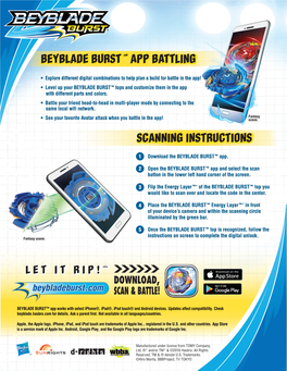 Beyblade Burst Scanning Instructions