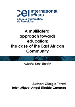 A Multilateral Approach Towards Education: the Case of the East African Community