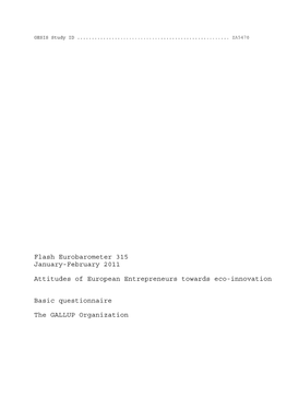 Flash Eurobarometer 315 January-February 2011