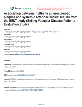 Association Between Multi-Site Atherosclerotic Plaques and Systemic Arteriosclerosis