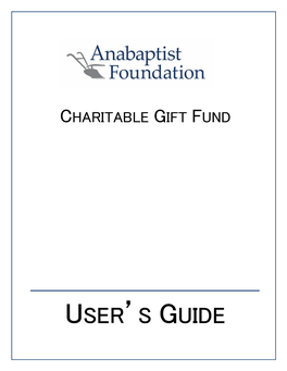 Charitable Gift Fund User's Guide