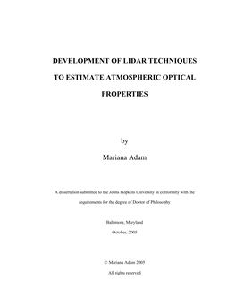 Development of Lidar Techniques to Estimate