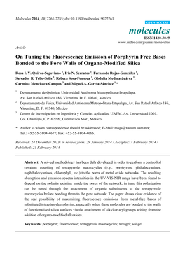 On Tuning the Fluorescence Emission of Porphyrin Free Bases Bonded to the Pore Walls of Organo-Modified Silica