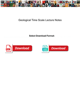 Geological Time Scale Lecture Notes