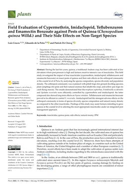 Field Evaluation of Cypermethrin, Imidacloprid, Teflubenzuron