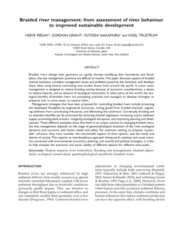 Braided River Management: from Assessment of River Behaviour to Improved Sustainable Development