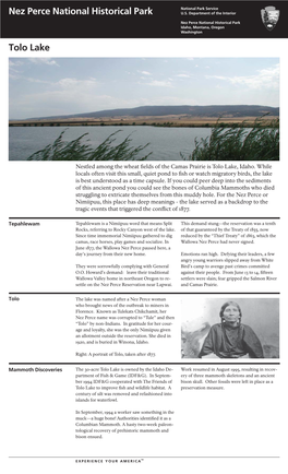 Tolo Lake Nez Perce National Historical Park