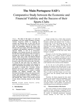 The Main Portuguese SAD´S Comparative Study Between The