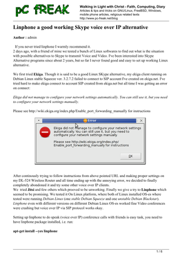 Linphone a Good Working Skype Voice Over IP Alternative