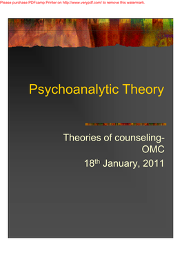 Psychoanalytic Theory