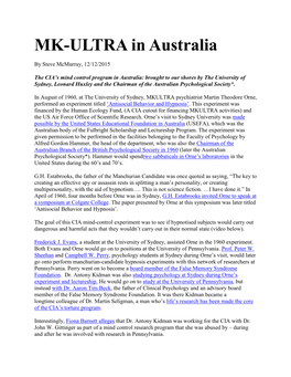 MK-ULTRA in Australia