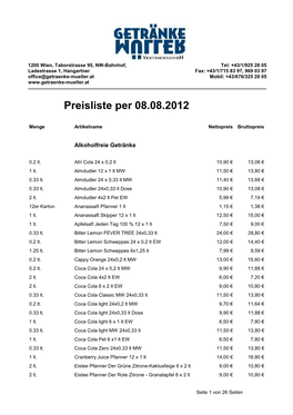 Preisliste Per 08.08.2012