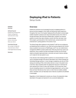 Deploying Ipad to Patients Setup Guide