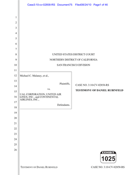 1 2 3 4 5 6 7 8 9 10 11 12 13 14 15 16 17 18 19 20 21 22 23 24 25 26 Case No. 3:10-Cv-02858-Rs United States District Court Nort